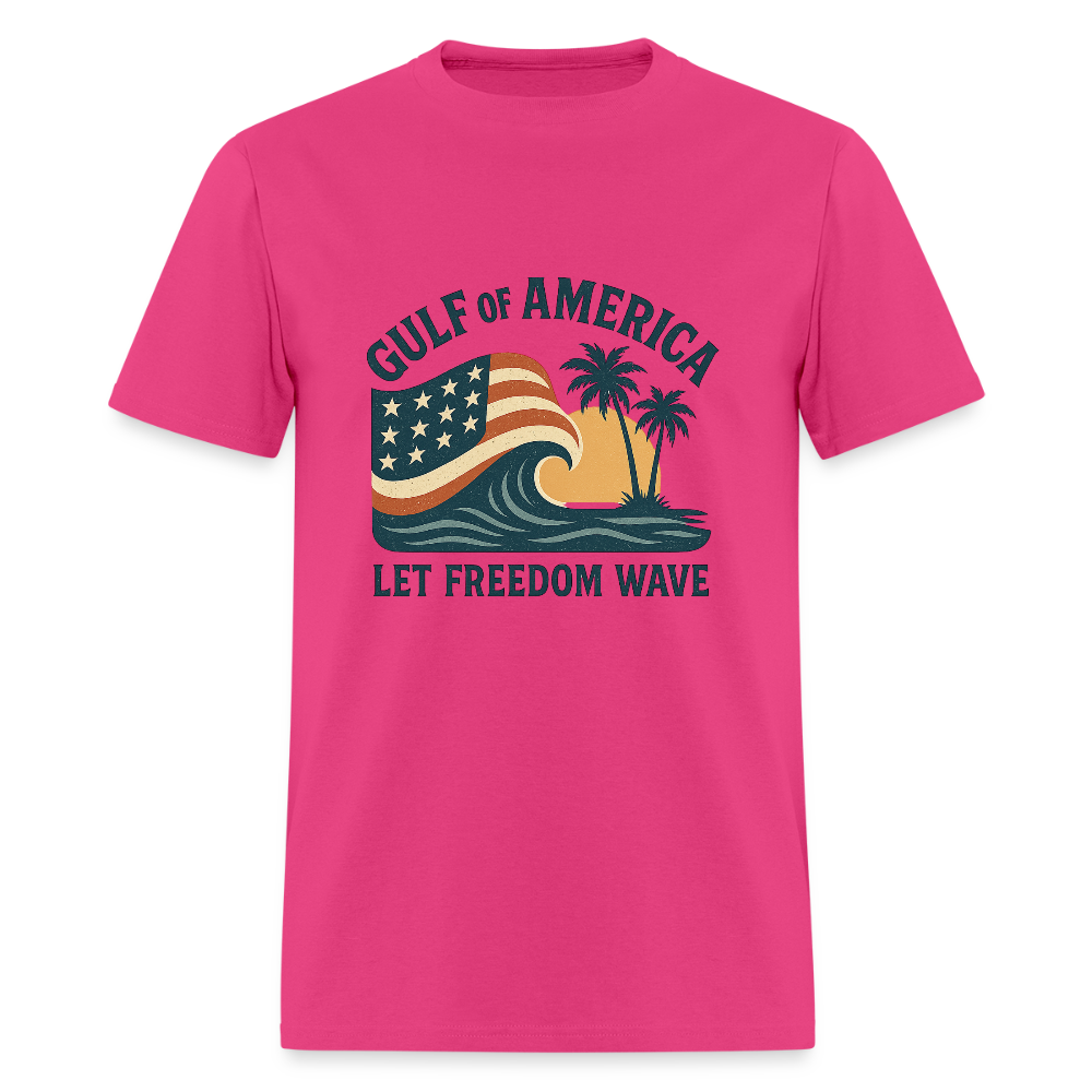 Gulf of America Tee — Let Freedom Wave - fuchsia