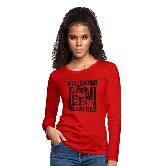 Alligator Alcatraz Women's Long Sleeve T-Shirt - red