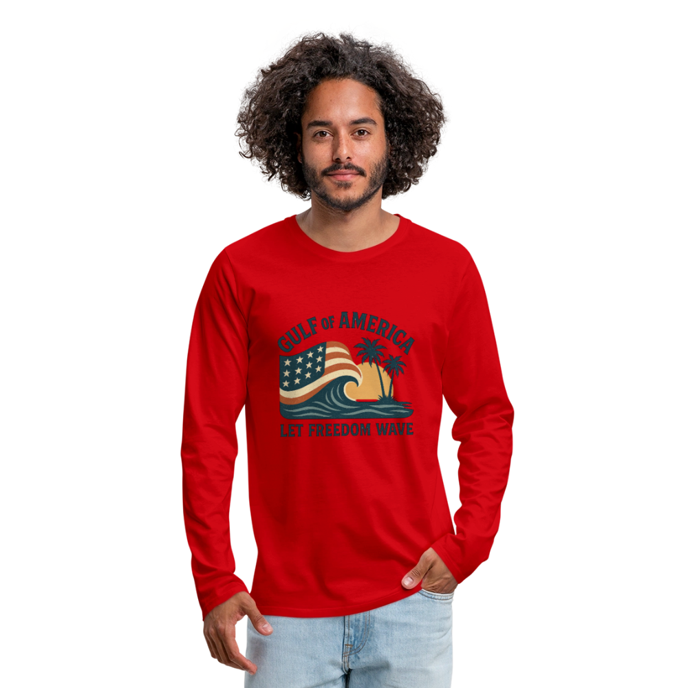 Gulf of America Tee — Let Freedom Wave Long Sleeve T-Shirt - red