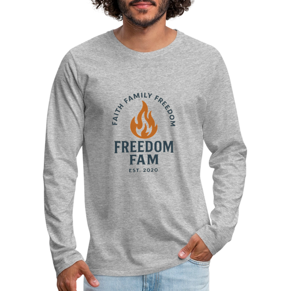 Freedom Fam Long Sleeve T-Shirt - heather gray