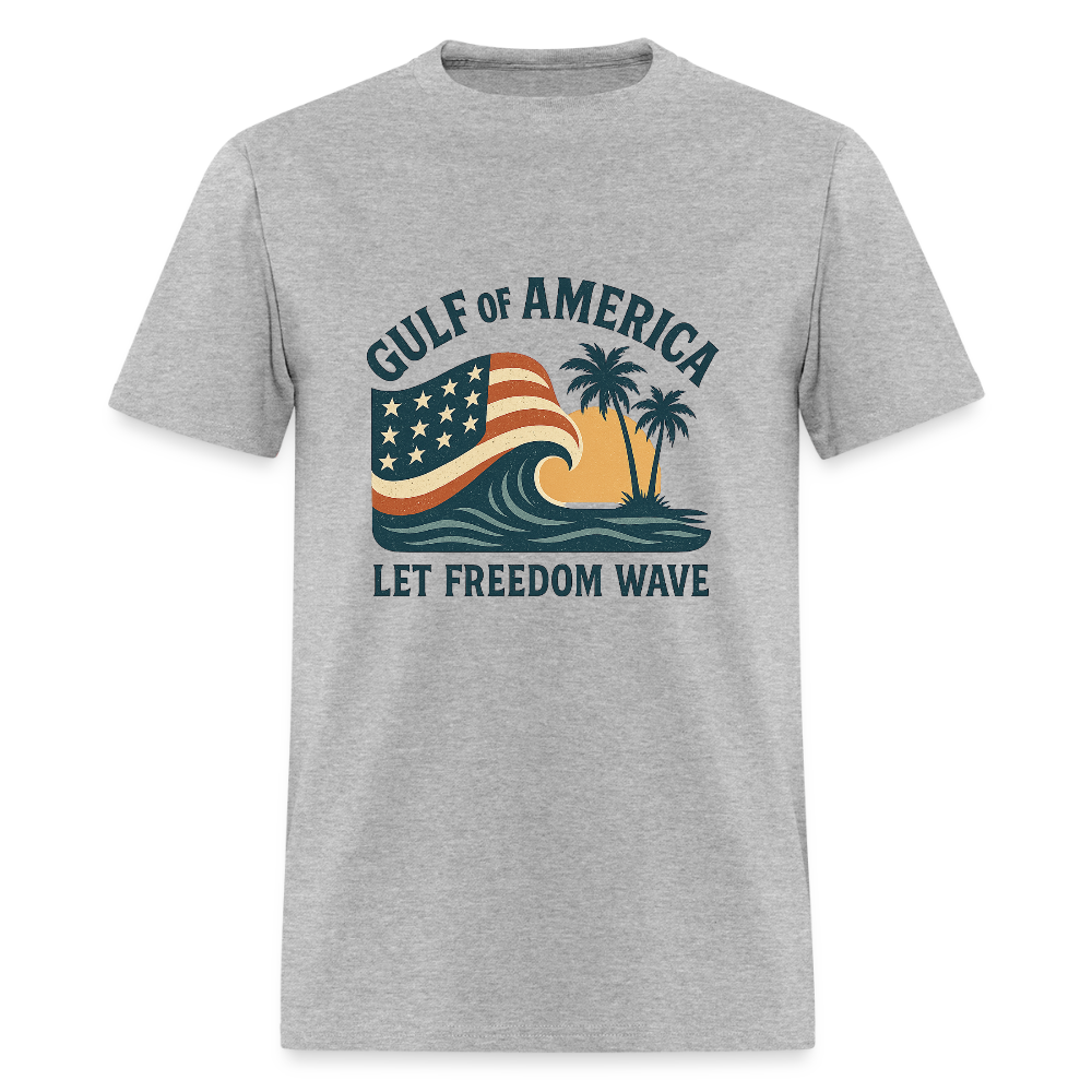 Gulf of America Tee — Let Freedom Wave - heather gray