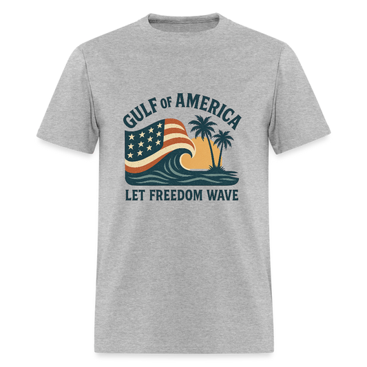 Gulf of America Tee — Let Freedom Wave - heather gray