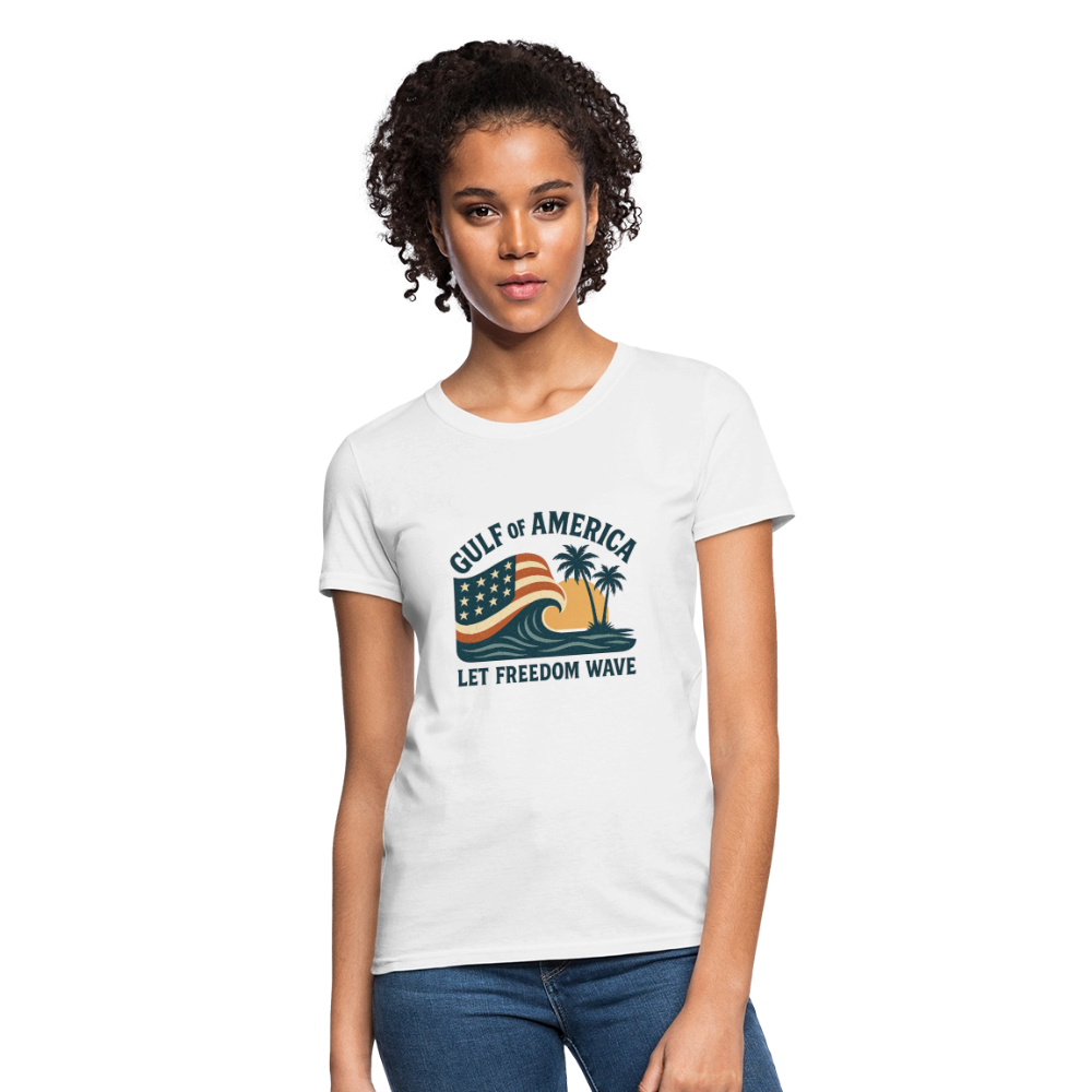 Gulf of America Tee — Let Freedom Wave - white