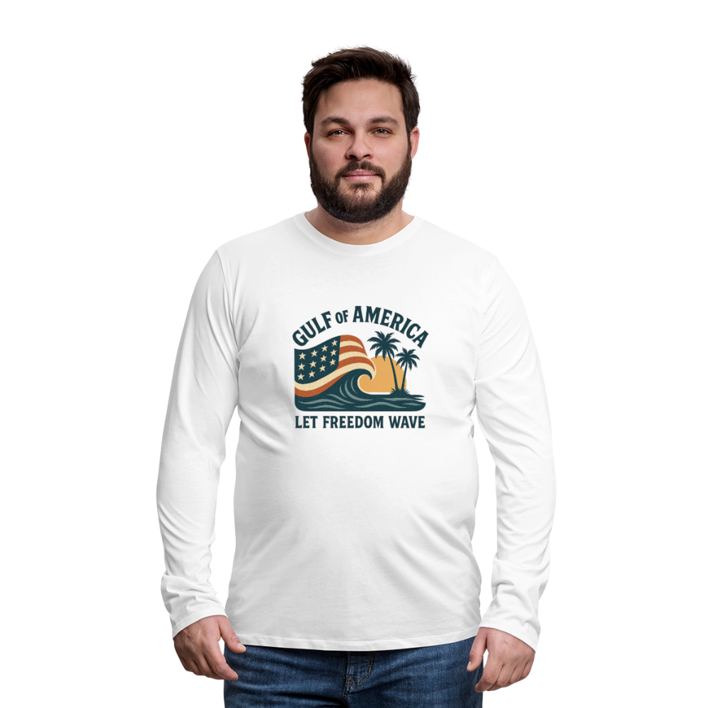 Gulf of America Tee — Let Freedom Wave Long Sleeve T-Shirt - white