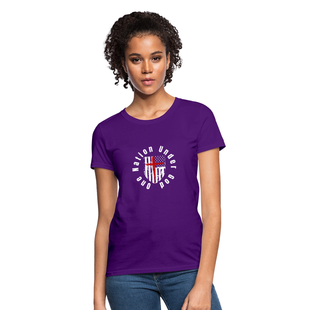 One Nation Under God (Women's) T-Shirt - purple
