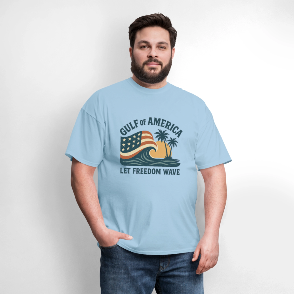 Gulf of America Tee — Let Freedom Wave - powder blue