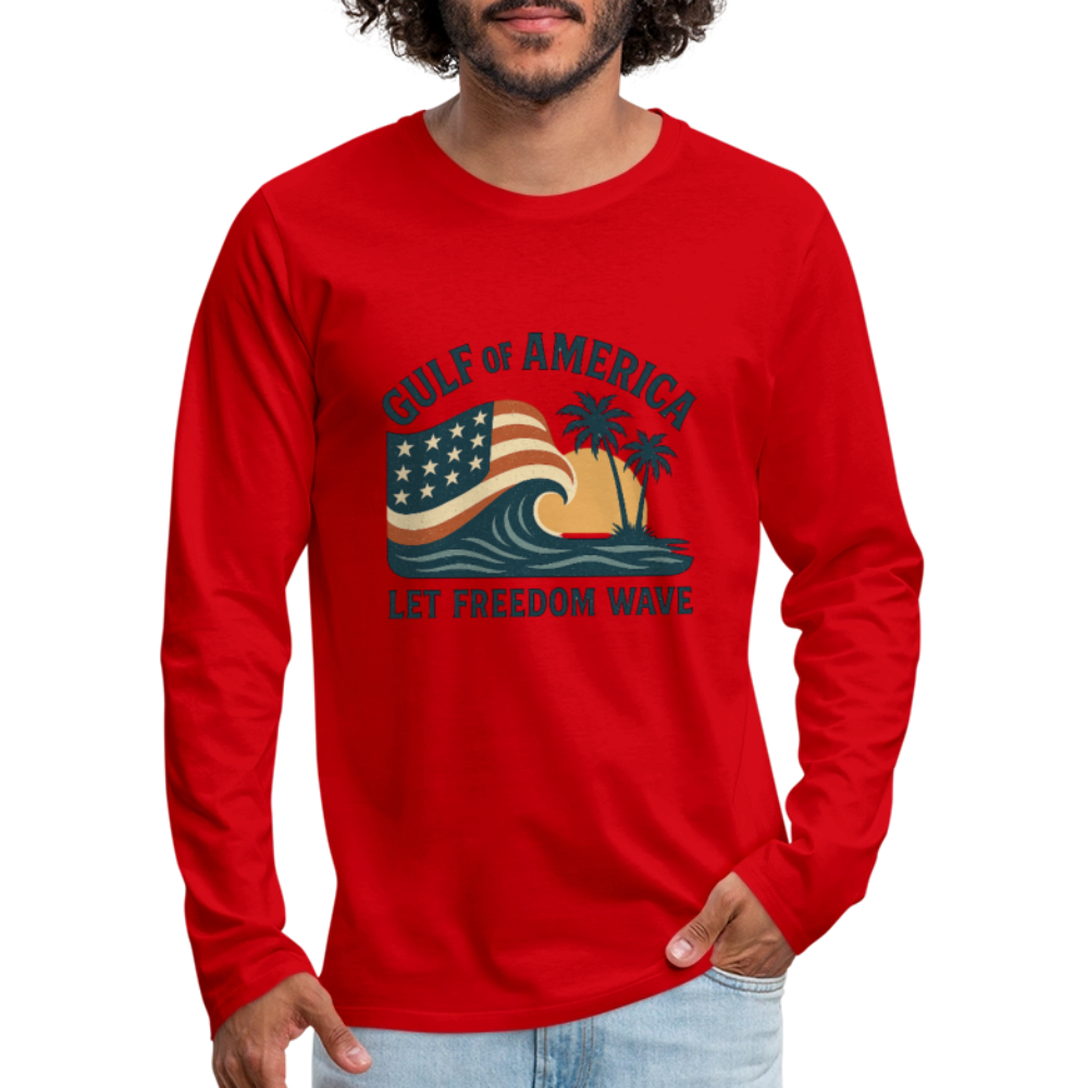 Gulf of America Tee — Let Freedom Wave Long Sleeve T-Shirt - red