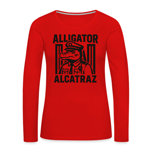 Alligator Alcatraz Women's Long Sleeve T-Shirt - red