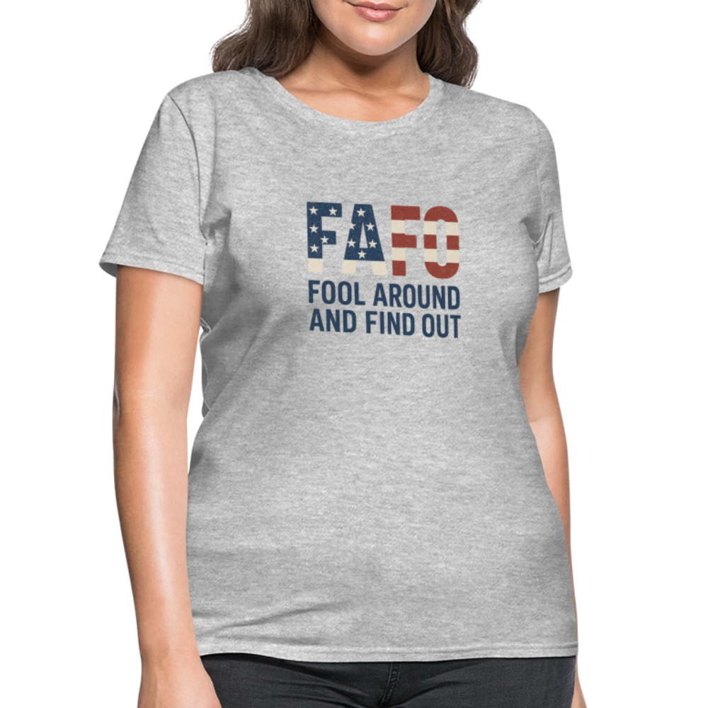 FAFO T-Shirt — Fool Around And Find Out - heather gray
