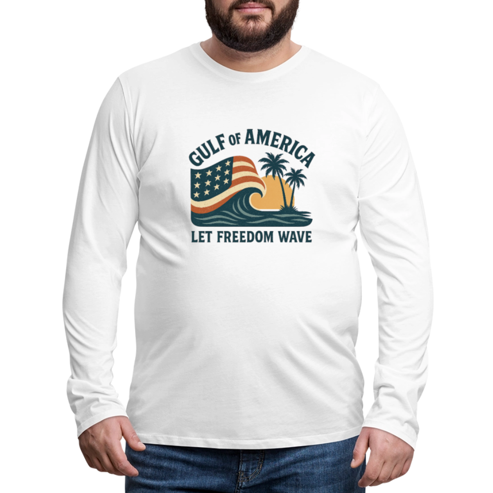 Gulf of America Tee — Let Freedom Wave Long Sleeve T-Shirt - white