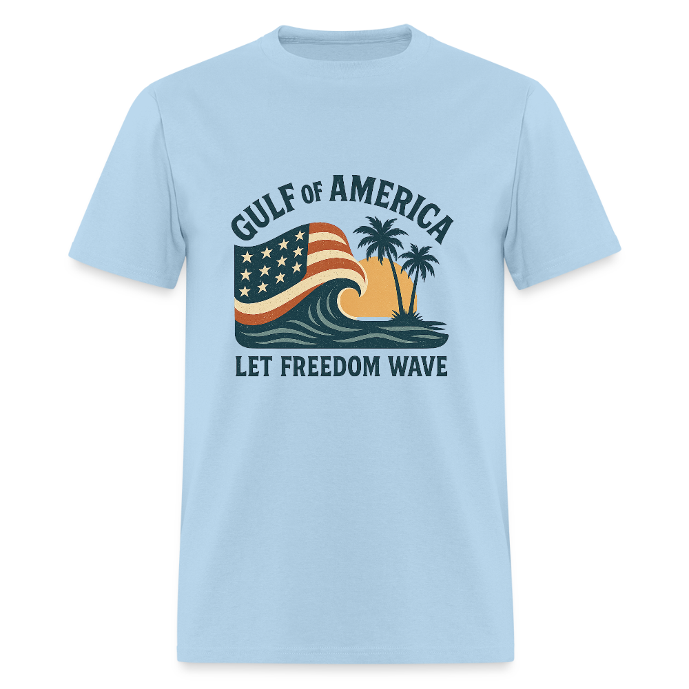 Gulf of America Tee — Let Freedom Wave - powder blue