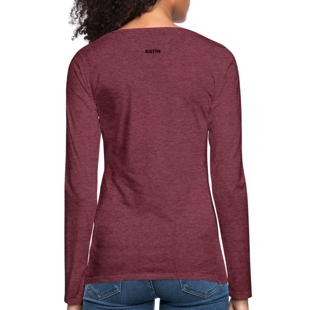 Gulf of America Women's Long Sleeve T-Shirt — Let Freedom Wave - heather burgundy