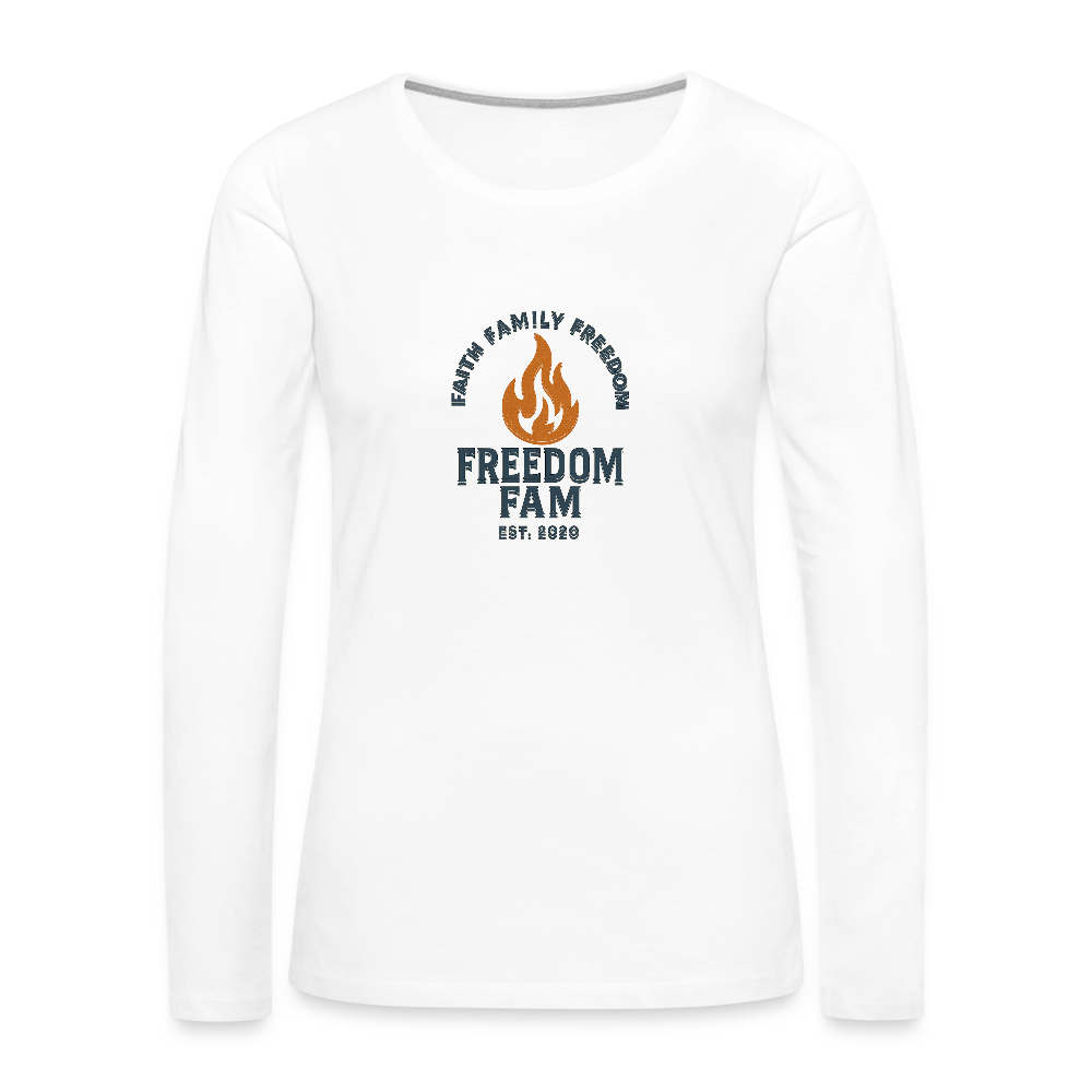 Freedom Fam Women's Long Sleeve T-Shirt - white