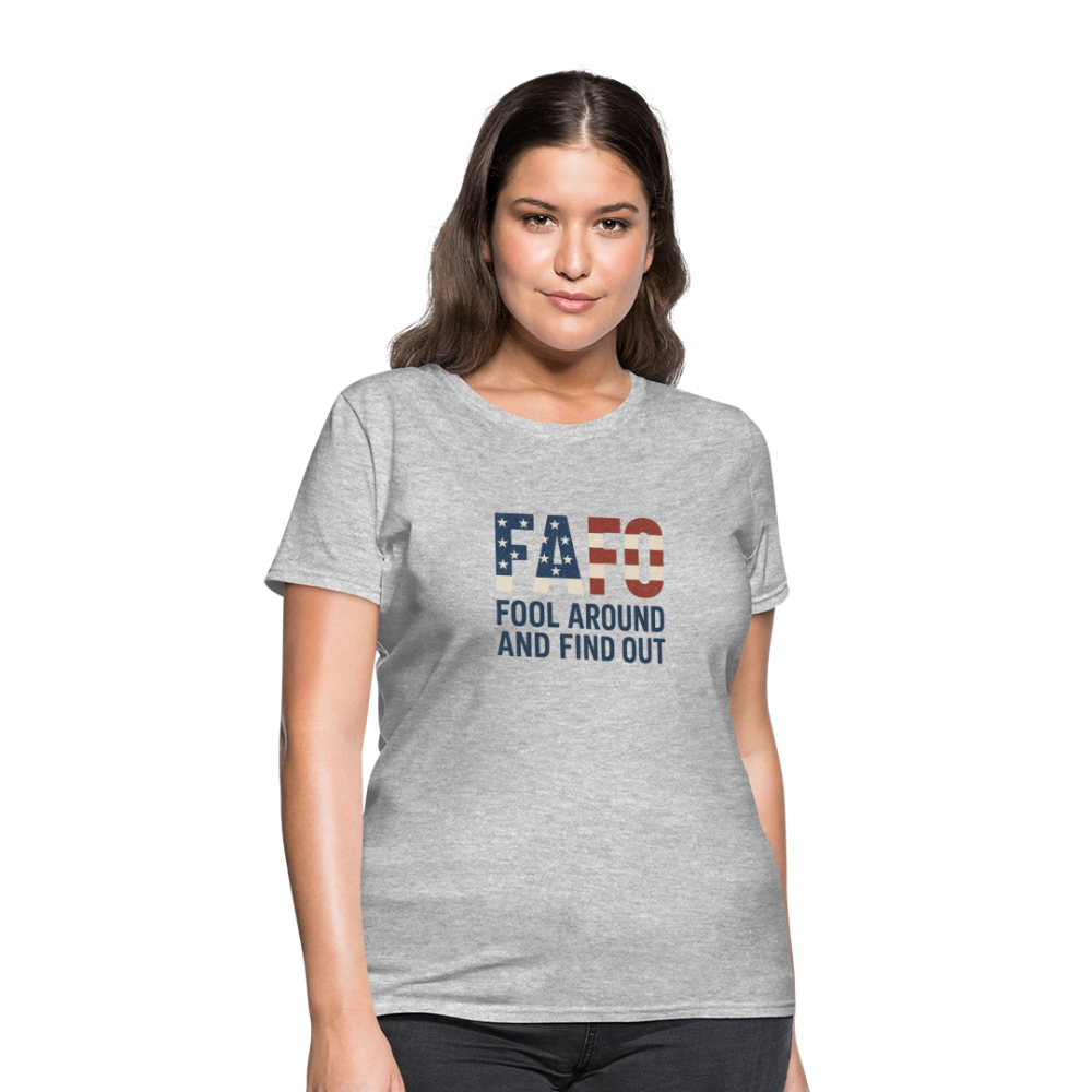 FAFO T-Shirt — Fool Around And Find Out - heather gray