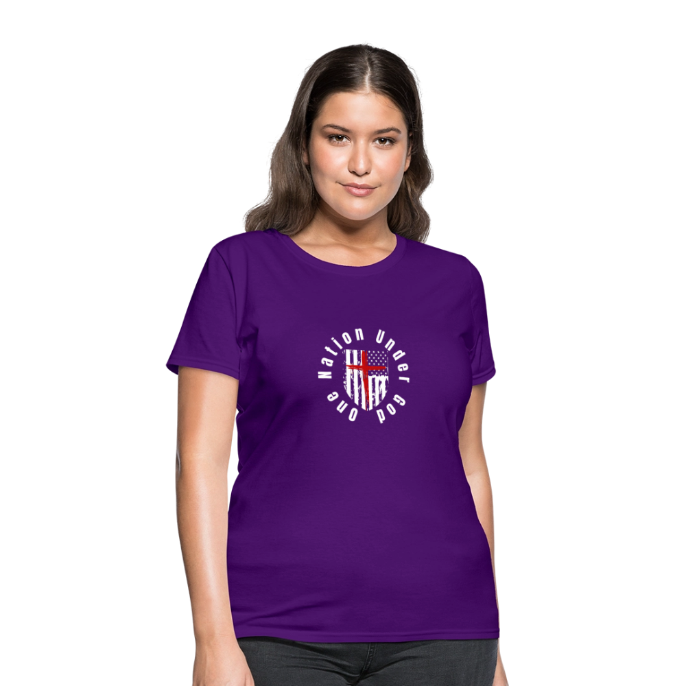 One Nation Under God (Women's) T-Shirt - purple
